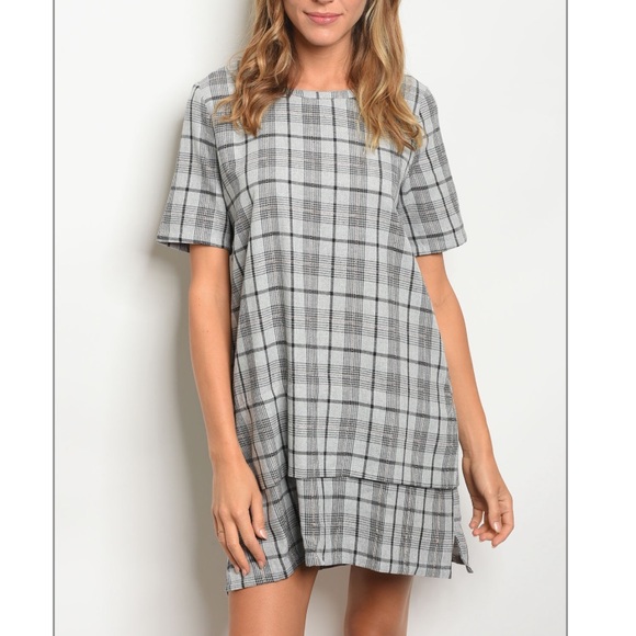 Dresses & Skirts - Gray and Black Checkered Fall Dress